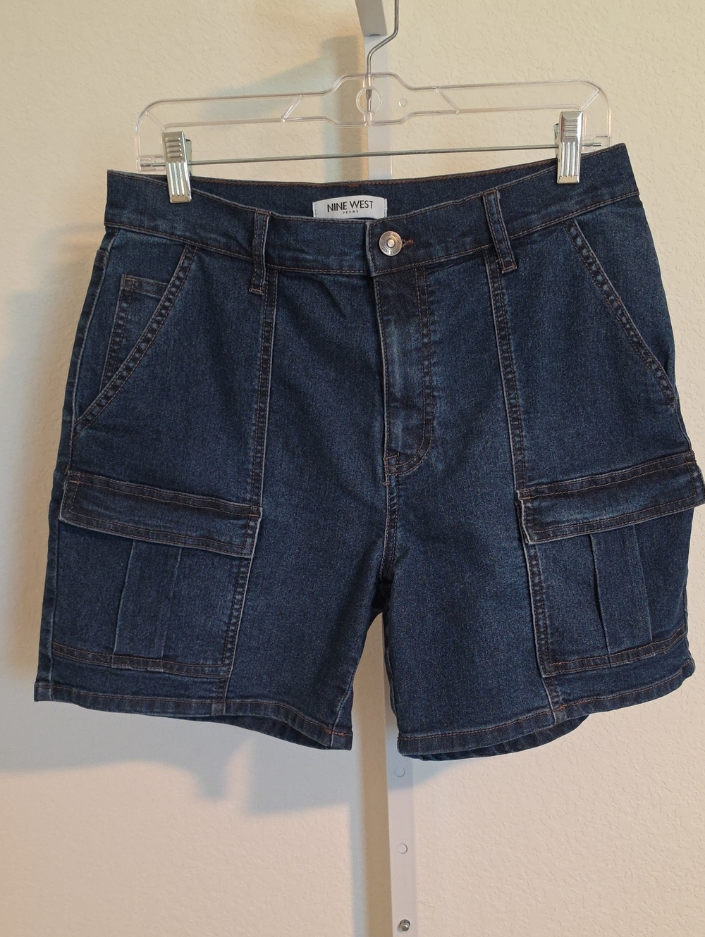 Nine West Indigo Denim Cargo Shorts - Women's